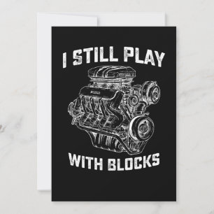 Invitation Je joue encore avec des blocs Mécanicien automobil