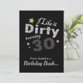 Invitation Je l'aime Dirty Turning 30 - 30e anniversaire (Debout devant)