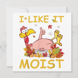 Invitation Je l'aime Humide Drôle Dinde Comme Dîner Thanksgiv