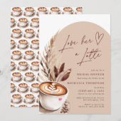 Invitation Je l'aime une Fête des mariées de café Latte (Devant / Derrière)