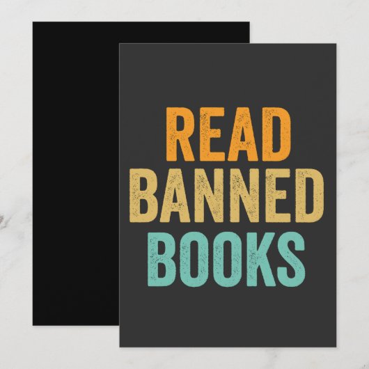 Invitation Je lis des livres interdits Funny Bookish Reader (Devant / Derrière)