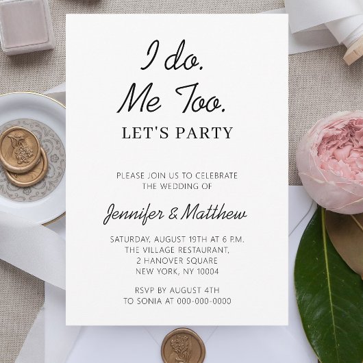 Invitation Je Me Fais Moi Aussi Laisser Parti Elopement Parti