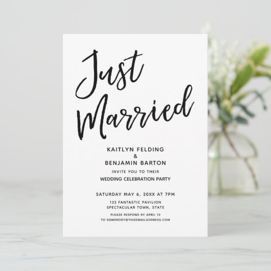 Invitation "Je me suis marié" Réception de mariage décontract (Debout devant)