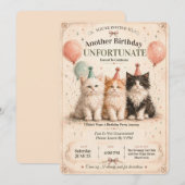 Invitation Je n'aime pas ma fête d'anniversaire (Devant / Derrière)