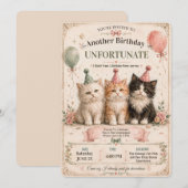 Invitation Je n'aime pas ma fête d'anniversaire (Devant / Derrière)