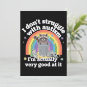 Invitation Je Ne Lutte Pas Avec L'Autisme Autistique Funny Ra (Debout devant)