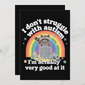 Invitation Je Ne Lutte Pas Avec L'Autisme Autistique Funny Ra (Devant / Derrière)