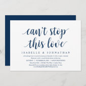 Invitation Je ne peux pas arrêter cet amour, Mariage Elopemen (Devant / Derrière)