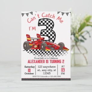 Invitation Je ne peux pas m'attraper Je suis 3 Red Race Birth
