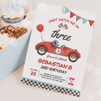 Invitation Je ne peux pas m'attraper Je suis trois voitures d