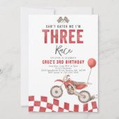 Invitation Je ne peux pas me rattraper Dirt Bike Boy 3e fête  (Devant)