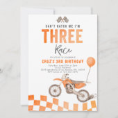 Invitation Je ne peux pas me rattraper Dirt Bike Boy 3e fête  (Devant)