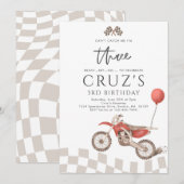 Invitation Je ne peux pas me rattraper Dirt Bike Boy 3e fête  (Devant / Derrière)