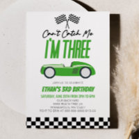 Je ne peux pas me rattraper Green Race Car 3e fête