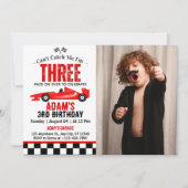 Invitation Je ne peux pas me rattraper Race Car Boy 3e fête d (Devant)
