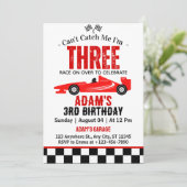 Invitation Je ne peux pas me rattraper Race Car Boy 3e fête d (Debout devant)