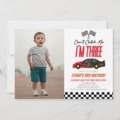 Invitation Je ne peux pas me rattraper Red Race Car 3e fête d (Devant)