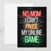 Invitation Je ne peux pas suspendre mon jeu en ligne (Devant / Derrière)