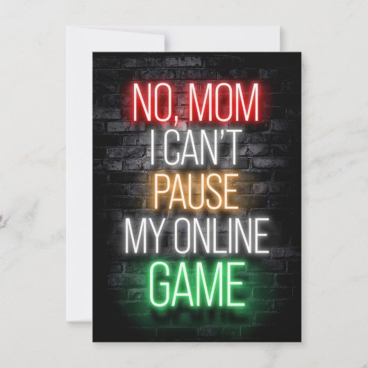 Invitation Je ne peux pas suspendre mon jeu en ligne (Devant)