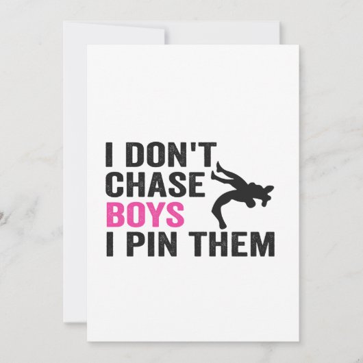 Invitation Je ne poursuis pas les garçons je les épingle Drôl (Devant)