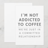 Invitation Je ne suis pas accro au café (Devant / Derrière)