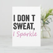 Invitation Je ne transpire pas, je brille Funny Fitness Sport (Debout devant)