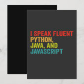 Invitation Je parle couramment le langage informatique Humour (Devant / Derrière)