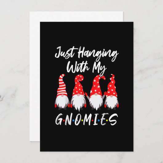Invitation Je Passe Juste Avec Mes Gnomies Noël Gnome Pajam (Devant / Derrière)