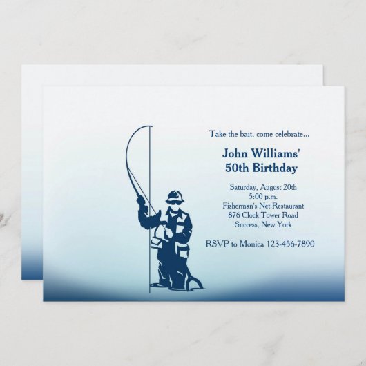 Invitation Je pêcherais plutôt (Devant / Derrière)