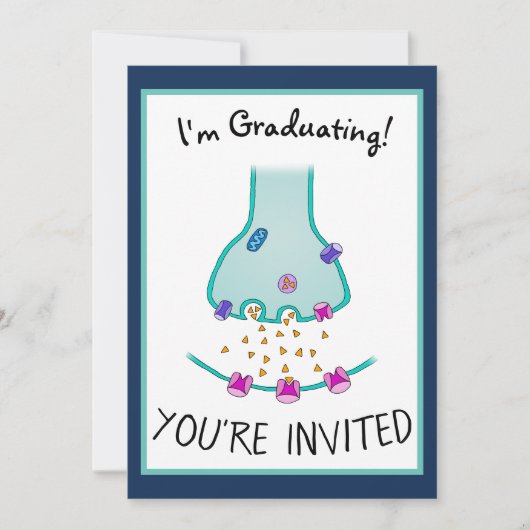 Invitation Je pense neurone synapse (Devant)