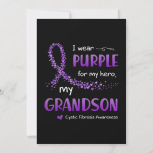 Invitation Je porte du violet pour mon petit-fils pour la sen