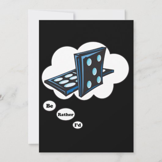 Invitation Je préfère jouer à Dominos 2 (Devant)