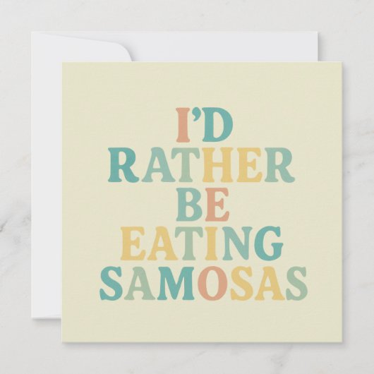 Invitation Je préfère manger des samosas (Devant)