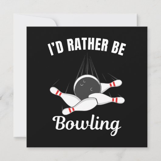 Invitation Je préférerais faire du bowling (Devant)