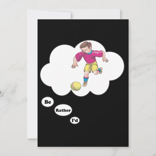 Invitation Je préférerais jouer au Kickball (Devant)