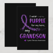 Invitation Je Purple Petit-fils Sensibilisation à la mucovisc (Devant / Derrière)