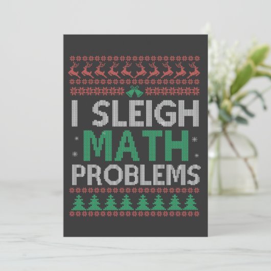 Invitation Je résous les problèmes de maths Funny Ugly Xmas S (Debout devant)