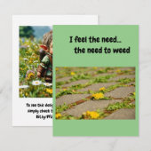 Invitation Je ressens le besoin... le besoin de Weed. (Devant / Derrière)