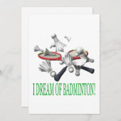 Invitation Je rêve du badminton (Devant / Derrière)