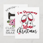 Invitation Je rêve d'un Noël du vin (Devant / Derrière)