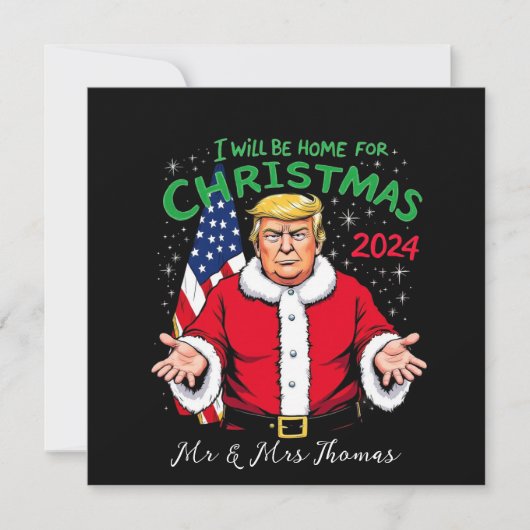 Invitation Je serai à la maison pour les célébrations de Noël (Devant)