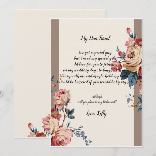 Invitation je      serai ma femme de chambre (Devant / Derrière)