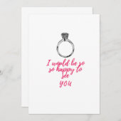 Invitation Je serais si heureux de te voir (Devant / Derrière)