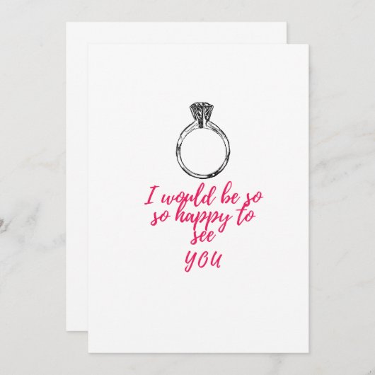 Invitation Je serais si heureux de te voir (Devant / Derrière)