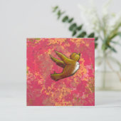 Invitation Je suis courageux - beau joli oiseau amusant avec (Debout devant)