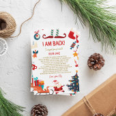 Invitation Je suis de retour Elfe Lettre de Noël