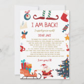 Invitation Je suis de retour Elfe Lettre de Noël (Devant)