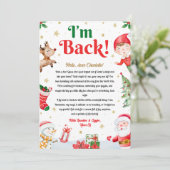 Invitation Je suis de retour Lettre d'arrivée de l'elfe Lettr (Debout devant)