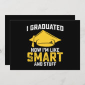 Invitation Je Suis Diplômé Maintenant Je Suis Comme Intellige (Devant / Derrière)