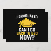 Invitation Je Suis Diplômé Puis-Je Retourner Au Lit Maintenan (Devant / Derrière)